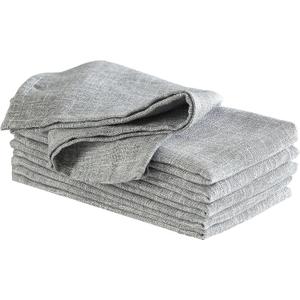 Laura Ashley Harper Luxuriously Smooth Fabric Napkins for Formal or Casual Dining, Holiday, Banquet, Wedding or Party, Set of 6 Napkins, Ash Gray