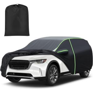 Car Cover for CX-9/CX-90 2007-2026, 7 Layers Full Car Cover All Weather Car Covers for CX9/CX90, Waterproof Outdoor Cover with Zipper Door Reflective Strips
