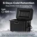25L Portable Hard Cooler, 5 Days Ice Retention, Black