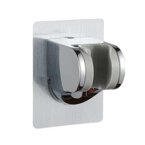 GwernKB Shower Head Holder Strong Adhesive No Drilling Wall Mount Adjustable Handheld Showerhead Bracket for RV Kids Bathroom Shower,Fix Firmly and Use Conveniently (Silver, 1)