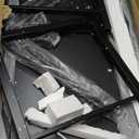 AODK 59 Inch Gaming Desk with USB Charging Ports & LED Light- Reversible Computer Desk with Storage Shelves & Monitor Stand, Modern Gamer Desk Table with Fabric Drawers & Side Hook, Carbon Fiber Black