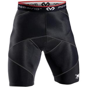 McDavid Compression Shorts, Thick Supportive Gym Shorts for Muscle Recovery. Cross Compression Short for Fitness. Black Short (Large)