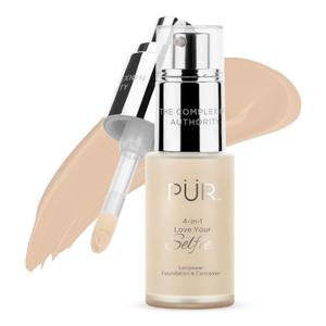 4-in-1 Love Your Selfie Longwear Foundation & Concealer Full Coverage Liquid Foundation, Hydrating Formula, Cruelty Free (LG7/Light Beige)
