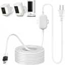 25ft USB C Power Adapter for Ring Spotlight Cam Plus/Pro (Battery) & Ring Outdoor Cam Plus (Battery), Outdoor Weatherproof Charger for Continuous Power, White