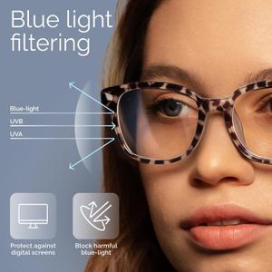 livho High Tech Blue Light Glasses - Advanced Blue Light Blocking Computer Glasses - Screen Fatigue & UV Protection (*B5 Leopard)
