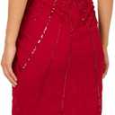 Adrianna Papell Women's Bead Mock Halter Dress (Red) 6