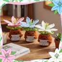 Wavwavw 3 Pcs Teacher Appreciation Gift Positive Flower Handmade Crochet Doll Thank You for Helping Me Grow Gift Teacher Appreciation Week Gifts for Women(Lily Flower)