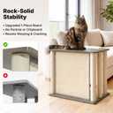 Veehoo Couch Protector from Cat Claws, Couch End Table with Cat Scratch Panel and Scratching Posts, Pet Corner Sofa Side Table Scratcher, Gray, Right
