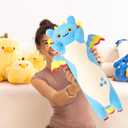 PEACH CAT Long Dragon Cat Plush Pillow Cute Dragon Cat Stuffed Animal for Boys and Girls Blue 19.6"