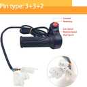 1 Pair E-Bike Full Twist Throttle Grips, 12V-72V Electric Bicycle Scooter Twist Handlebar with Three Speed and Reverse for Motorbike Motorcycle E-Bike Scooter (3+3+2 Pins)
