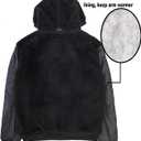 Sherpa Lined Hoodies for Men Heavyweight Full Zip Up Sweatshirt Thick Fleece Jackets Winter Warm Coats (Black, L)