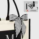 IDEATECH Canvas Tote Bag for Women, Personalized Birthday Gifts for Women, Monogram Beach Tote Bag Great for Wedding, Holiday