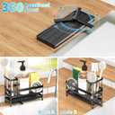 masadi Sink Organizer Caddy Countertop for Kitchen, Black Dish Sponge Holders, Instant Dry Brush Holders, Kitchen Storage Organziation Essentials and Decor