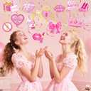 2 x Pajean 54 Pcs Galentine's Day Decorations Ladies Celebrating Ladies Hanging Swirls Double-sided Galentines Ceiling Hanging Decorations for Lady Girls Night Valentine's Day Party Supplies