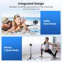 SYNCWIRE 55" Selfie Stick Phone Tripod for iPhone, All-in-one Extendable Aluminum Selfie Stick with Remote, Travel Tripod for iPhone 17/16/15/14/13/12 Series and More Smartphones (Black)