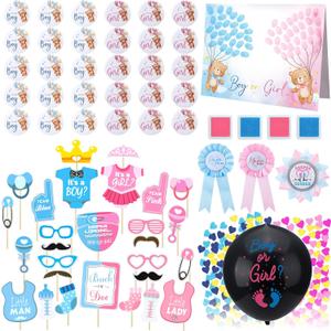 Team Boy or Girl Pins Baby Gender Reveal Party Favors Papa and Mama Badge Pin Pink Blue Photo Props Baby Shower Favors Gender Reveal Game Dec