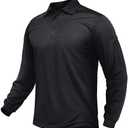 TACVASEN Men's Long Sleeve Polo Shirts Quick Dry Tactical Golf Collared Lightweight Work Breathable Moisture Wicking Outdoor.XXL