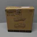 SWTYMIKI Stainless Steel Corner Shower Caddy, Shower Storage Basket Shelves with 11 Hooks, 2-Pack Shower Organizers Built-in Soap Holder No Drilling Shower Racks for Bathroom, Bronze (2-tier, Z-bronze)