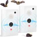 2 Pack Ultrasonic Bat Repellent Deterrent Devices for Attic, Electronic Plug in Bat Reject Repelling System Bats Keep Away Removal Device for Porch House Outdoor Indoor Use