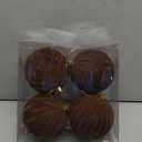 Blueweenly 4 Pcs 4 Inch Brown Large Velvet Christmas Ball Ornaments Vintage Christmas Plastic Ball Ornaments Flocked Tree Hanging Decoration for Xmas Party Wedding Home Decor