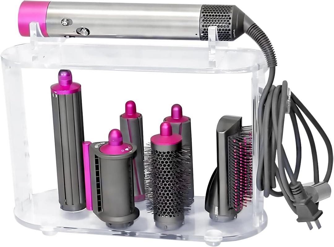 Suitable for Dyson Hairdresser SH1/SH5 Hairdryer Hairdressing Tool Organiser, Acrylic, 6-hole Desktop Fixed Organiser, Tidy Barber Table Organiser | Elegant Display Case