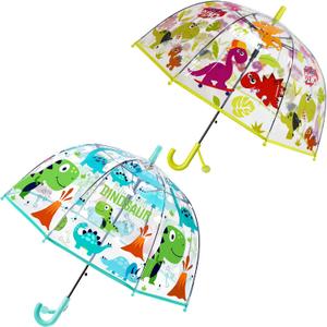RONIARE 2 Pack Kids Clear Umbrellas for Rain Dome Bubble Umbrella Windproof for Toddler Boys Girls