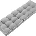 3 Seat 57 Inches Outdoor Porch Swing Cushions,Water-Resistant Tufted Patio Swing Replacement Cushions (Grey)