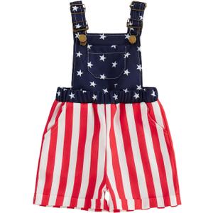 Afunbaby Toddler Baby Girl Summer Clothes Floral Overalls Suspender Shorts Romper Jumpsuit Little Girls Outfit Clothing (Blue)