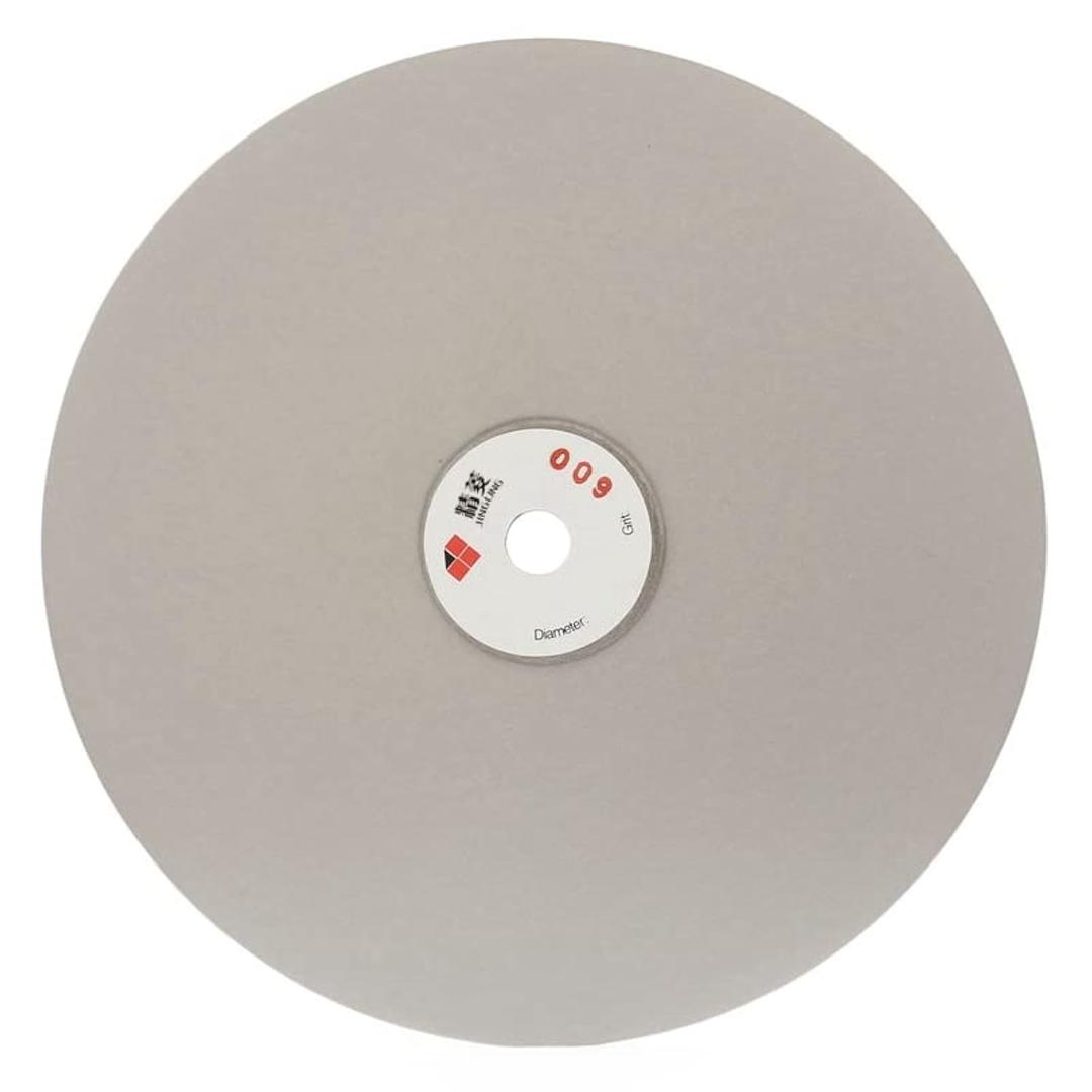 JINGLING 8" Inch Diamond Grinding Disc 600 Grit Flat Lap Disk Lapping Plate Sanding Pads Lapidary Tools for Stone Pottery Faceting Machine