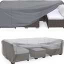 Mrrihand Heavy Duty Patio Furniture Covers, Outdoor Furniture Covers Waterproof Sectional Sofa Set , Patio Table and Chair Set Cover 108"L82"W28"H, Grey