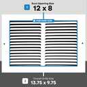 12x8 Return Air Vent Cover Grille for Baseboard Duct Opening - 7/8" Margin Turnback Flush Fit Vent Cover Air Grill by HVAC - White - Overall Size: 13.75" x 9.75"