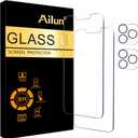 Ailun 2 Pack Screen Protector for iPhone 13 Pro Max [6.7 inch] Display 2021 with 2 Pack Tempered Glass Camera Lens Protector,[9H Hardness]-HD Case Friendly