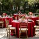 sancua Christmas Red 120 Inch Round Tablecloth, 8 Pack - Circle Polyester Fabric Table Cloth for Wedding Party Reception Banquet Birthday, Washable Formal Table Cover (Fit 48-96 Inch Tables)