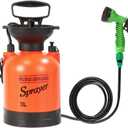 CLICIC 0.75 Gallon Pressure Sprayer with 7 Spray Modes, Camping Shower with Removable Hose and Shower Head for Camping Outdoor Traveling Hiking and Pet Bath