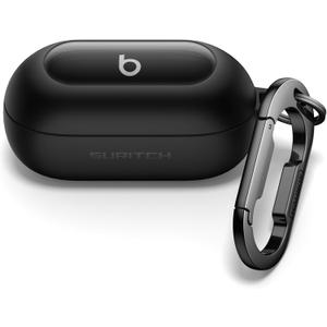 SURITCH Cases for Beats Solo Buds 2024 Case Cover, Magnetic Protective Covers for Beats Solo Buds Wireless Earbuds, Rugged Bumper Case with Magnetic Lok & Carabiner & Keyring & Cleaning Kit, Black