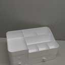 MIUOPUR White Makeup Organizer for Vanity, with 3 Drawers, Large Capacity, Ideal for Make up, Cosmetic, Skin care, Suitable for Bathroom Counter, Dressers, Desk