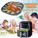 6QT Air Fryer Crisper Tray Plate for Gourmia GAF616 Air Fryers, Premium Double Layer Nonstick Coating Air Fryer Grill Plate Pan Rack Grate Shelf for 6QT Gourmia Air Fryer, Dishwasher Safe