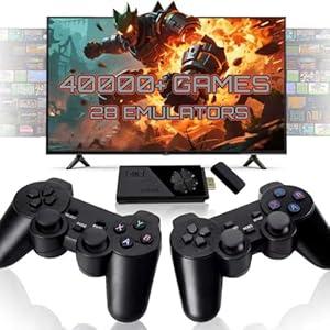 Retro Gaming Console for TV with 2.4G Wireless Controllers, Retro Game Stick with 40, 000+ Classic Games and 28 Built-in Emulators, Video Gaming Stick HDMI Output, Plug & Play
