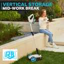 RB 9" Small Lawn Mower for Small Spaces, 40V 2Ah Battery & Charger, Ultra-Light Mini Cordless Lawn Mower with Brushless Motor, 3 Cutting Heights, One-Hand Steering, Upright Storage for Tiny Yards