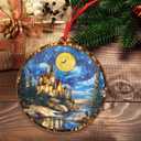 GEEMBI Christmas Fantasy Gifts for Women Men - Suncatcher Christmas Ornaments 2025 - Wizarding Night Fantasy Decor, Book Lovers Gifts for Readers Women Friends, Night Sky Ornaments for Tree