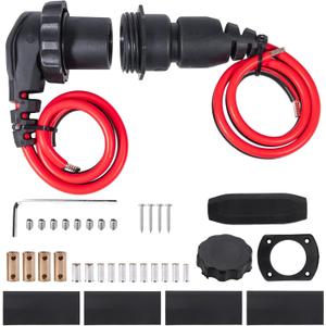 1865120 MKR-28 Trolling Motor Plug and Receptacle For Minn Kota Freshwater and Saltwater Marine Boat Battery Accessory 12V/24V/ 36V/48V Male Female Connector Socket Waterproof Heavy Duty 8AWG Rated