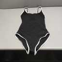 Leoparts Women's Retro 80s/90s High Cut Low Back One Piece Swimsuits Bathing Suits