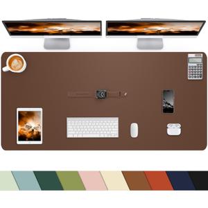 Desk mat Large, Leather Desk Pad Protector,Office Desk Mat,Mouse Pad, Non-Slip Desk Blotter, Laptop Desk Pad, Waterproof Desk Writing Pad for Office&Home (Coffee, 48" x 24")