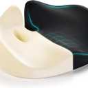 Seat Cushion for Long Sitting Hours on Office/Home Chair, Car, Wheelchair, Memory Foam Sciatica Pain Relief Pillow, Seat Cushion for Hip, Tailbone, Coccyx Pain, Black (Large)