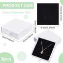 BENECREAT 8 Pack Cardboard Jewelry Boxes 3.5x3.5x1 Inch, White Jewelry Gift Boxes Drawer Paper Boxes Packaging for Bracelets Earrings Necklaces Jewelry Gift