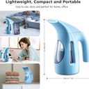 HiLIFE Steamer for Clothes, Portable Handheld Design, 240ml Big Capacity, 700W, Strong Penetrating Steam, Removes Wrinkle, for Home, Office(ONLY FOR 120V) (Blue)