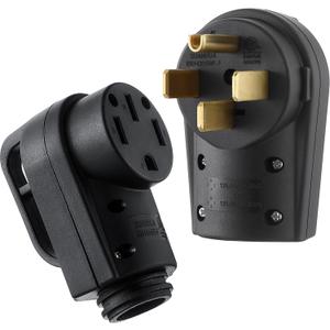 Kanayu 50 Amp RV Male and Female Plug Set 14-50P and 14-50R Receptable 125/250V with Handle Receptacle RV Electrical Campers Plug for Camper Caravan Van Trailer