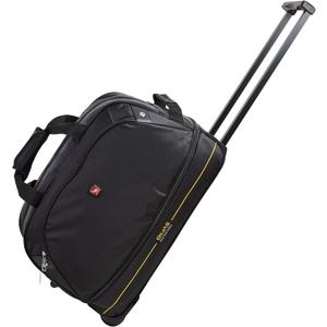 OIWAS Small Rolling Duffle Bag with Wheels Travel 22 inch Carry On Luggage Tote Unisex-Adult Short Term Trips Expandable 50L to 60L (Black)