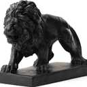 Glitzhome Guardian Walking Lion Garden Statue MGO Outdoor Decoration, 24.5" L, Black