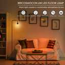 Modern Floor Lamp for Living Room with 6W LED Bulb, Industrial Floor Lamp, Seeded Glass, Black Classic Reading Tall Lamp for Home Office, Standing Lamps for Bedroom, Minimalist, Vintage, Farmhouse